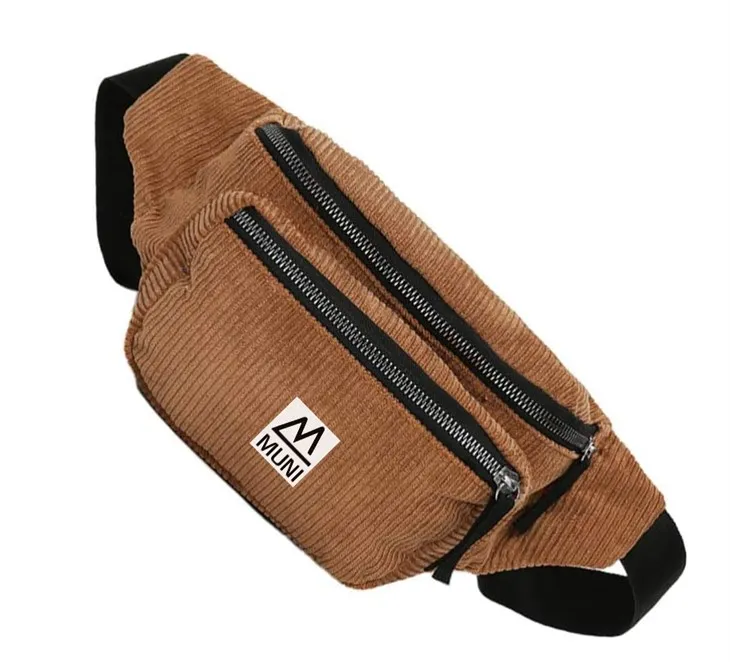 Fashionable Corduroy Cute Unisex Waist Bag